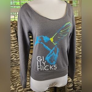 Gilly Hicks Boat Neck Sweatshirt Hummingbird Size Small